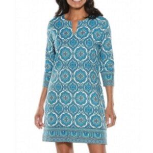 Coolibar Blue Oceanside Sun Protection Tunic Dress UPF 50+ Size XL